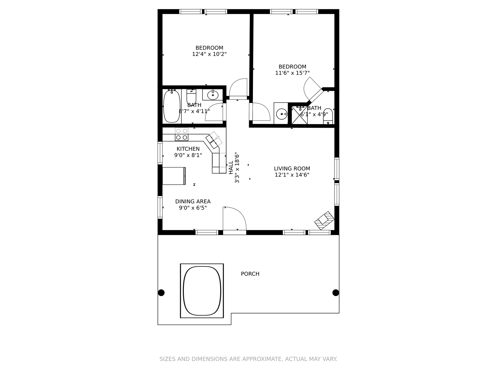 Floor Plan for Cowboy Heaven Cabin - Shooting Star