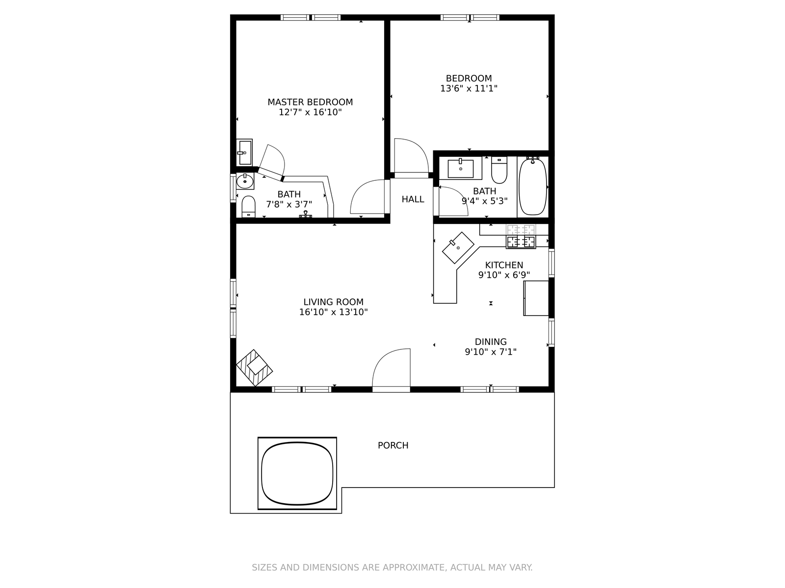 Floor Plan for Cowboy Heaven Cabin - The Outlaw