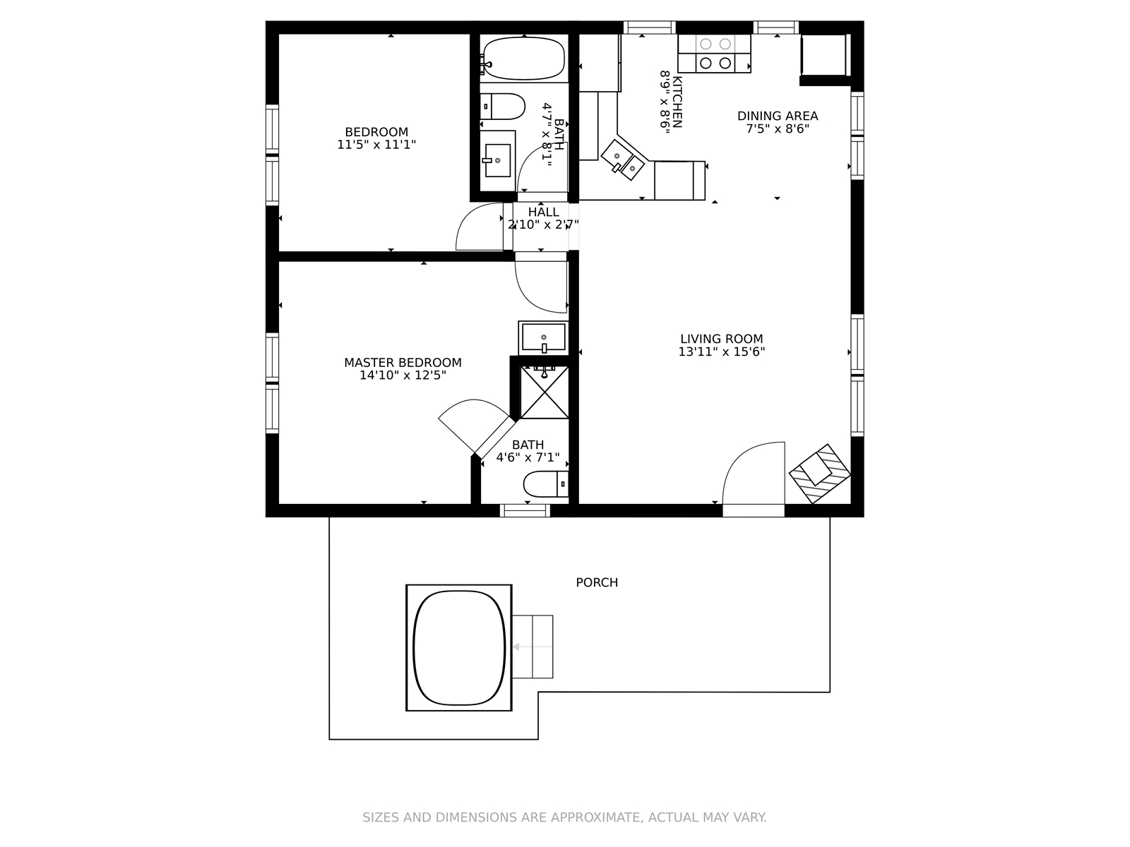 Floor Plan for Cowboy Heaven Cabin - The Wrangler